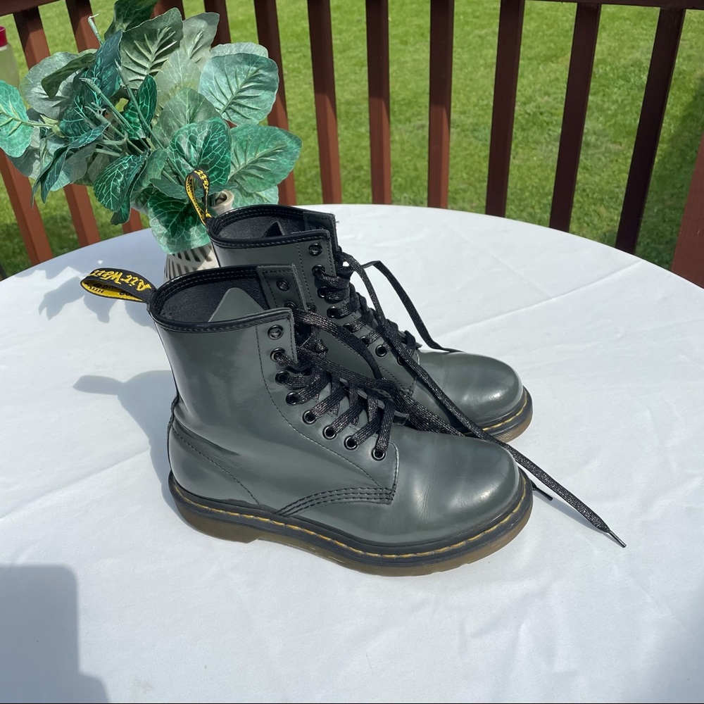 Patent leather dr marten pascal boots
